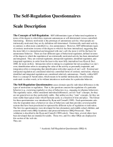 The Self-Regulation Questionnaires