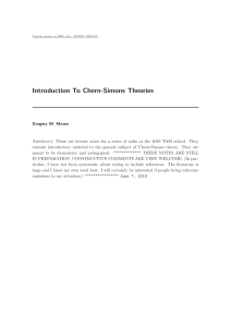 TASI-In troduction to Chern-Simons Theories