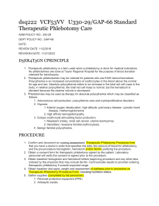 Therapetic Phlebotomy Procedure