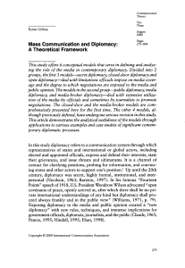 Mass Communication and Diplomacy: A Theoretical Framework