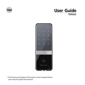 Yale YDR323 User guide