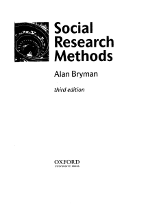 Social Research Methods