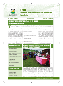 Economic and Social Research Foundation Newsletter Economic and Social Research Foundation 
