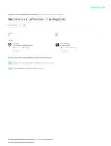 Simulation as a tool for resource management