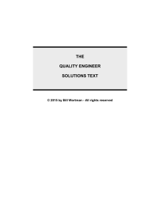 THE QUALITY ENGINEER SOLUTIONS TEXT