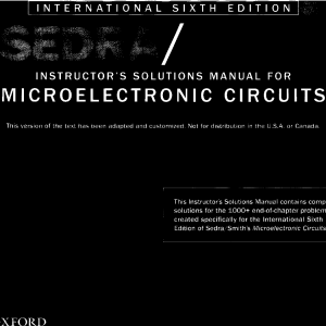 Sedra  Micro Electronic Circuit 6 SM