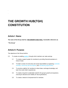 THE GROWTH HUB(TGH) CONSTITUTION