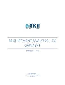 Requirement Analysys - Factory View