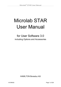 Hamilton Microlab STAR User Manual