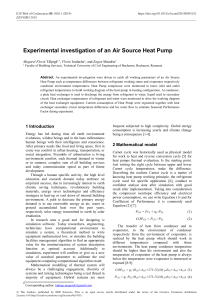 Experimental investigation of an Air Source Heat P