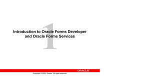 Oracle Forms Developer & Services Introduction
