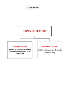 Letter Writing Formal & Informal