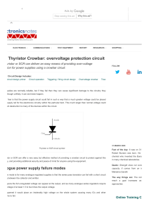 SCR Thyristor Crowbar - Overvoltage Protection Circuit » Electronics Notes