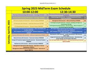 Spring 2023 Mid Term Schedule 2.2