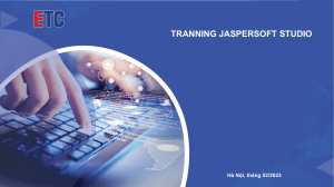 Tranning Jasper report Studio