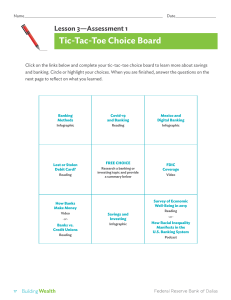 banking tic tac toe choice board