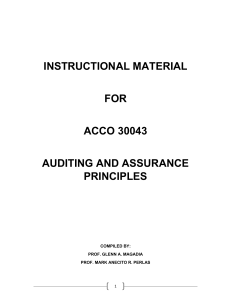 Auditing & Assurance Principles Course Module