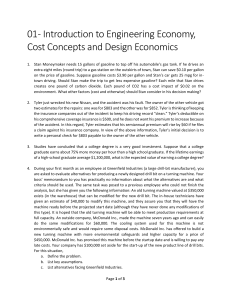 01 - Introduction to Engineering Economy, Cost Concepts and Design Economics