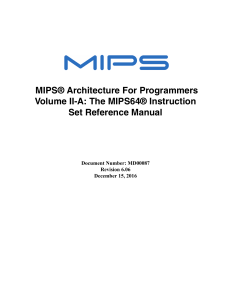 MIPS64位指令集手册v6.06 MD00087-2B-MIPS64BIS-AFP-6.06