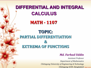4. Partial Differentiation & Extrema of Functions