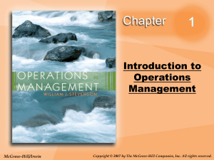 CH 01. Introduction to Operations Management