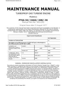 PT6A Turboprop Engine Maintenance Manual