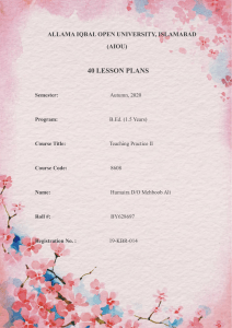 40 lessonPlans by Humaira