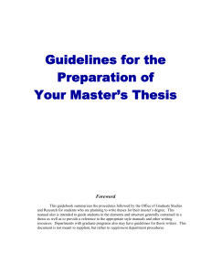 Masters Thesis Guidelines