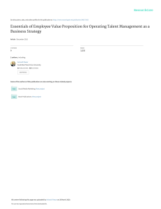 Essentials of EVP for operating talent management as a business strategy