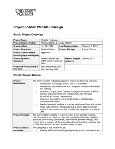 WebsiteDesign Project Charter
