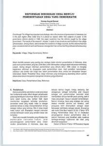 Reformasi Tata Pemerintahan Desa di Indonesia: Analisis Birokrasi