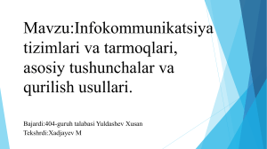 Infokommunikatsiya tizimlari va tarmoqlari