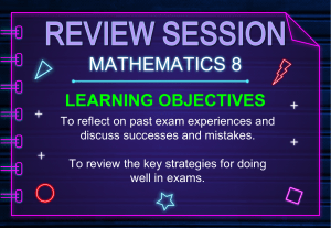 MATHEMATICS LOWER SECONDARY CHECKPOINT REVISION