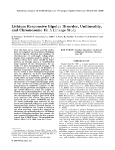 Lithium Responsive Bipolar Disorder, Unilineality,
