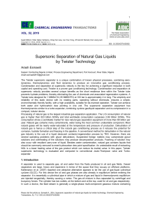 Supersonic Separation of Natural Gas Liquids