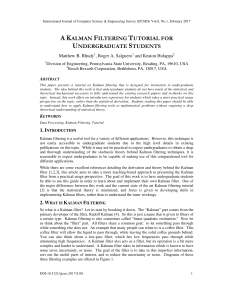 A Kalman filtering tutorial for undergraduate students