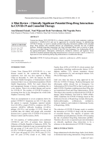 Potential Drug-Drug Interactions In COVID-19 And Comorbid Therapy