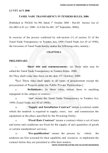 Tamil Nadu Tenders Rules 2000: Transparency & Procurement