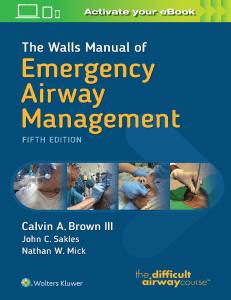 The Walls Manual of Emergency Airway Management (2017)