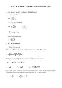 TERMODİNAMİK-II 2021-2022 - Formüller
