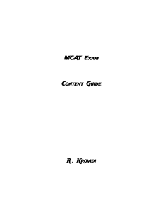 MCAT Exam Content Guide: Chemistry, Biology, Physics