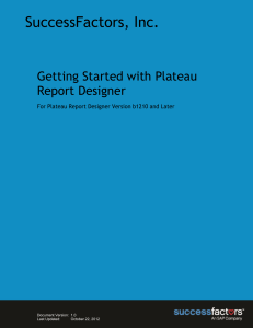 Getting Started with Plateau Report Designer