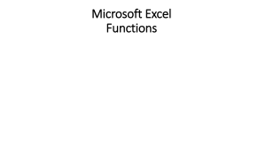 Lesson 5- Excel Functions