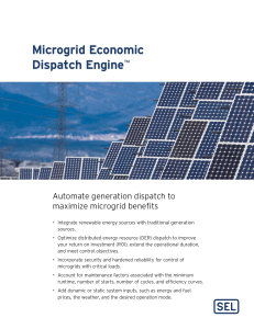 SEL Microgrid Economic Dispatch Flyer