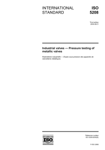 ISO 5208: Pressure Testing of Metallic Valves