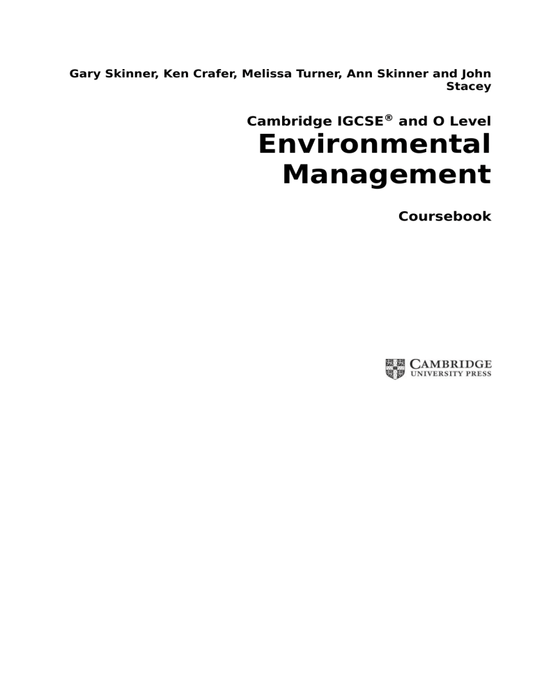 Cambridge IGCSE® And O Level Environmental Management Coursebook ...