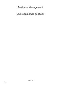 Unit 1  Business Management Qs and Feedback