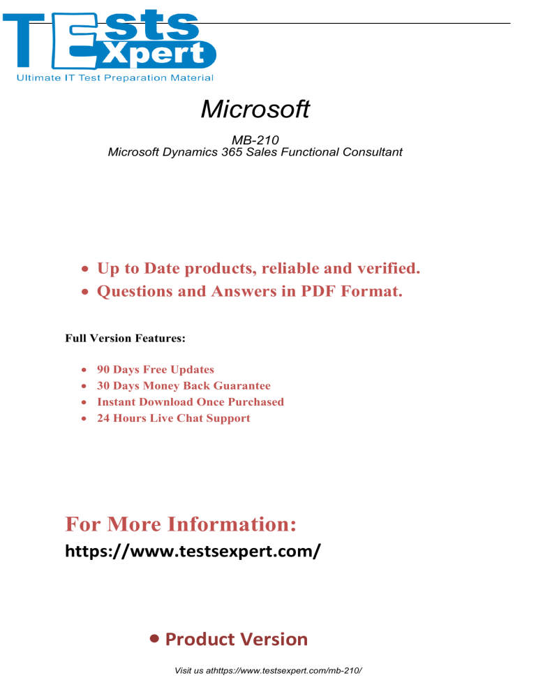 Prepare to ace the MB-210 Microsoft Dynamics 365 Sales Functional  Consultant 2023 exam with our expert tips and study materials. Get  certified and boost your career!