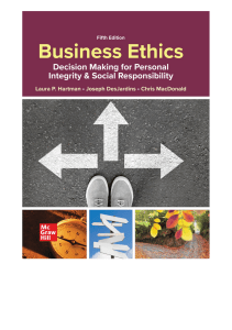 Business Ethics Decision Making for Personal Integrity Social Responsibility (Laura Hartman etc.)