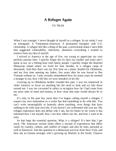 A Refugee Again: Identity, Assimilation, and Displacement